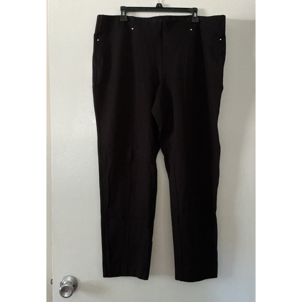 Rafaella Comfort Plus 20W Black Pull On Pants Slim Leg